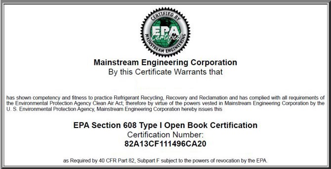 Certificate Omega